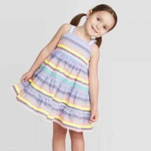 NWT 3T Pastel Stripe Tank Dress Sundress - Picture 3 of 4